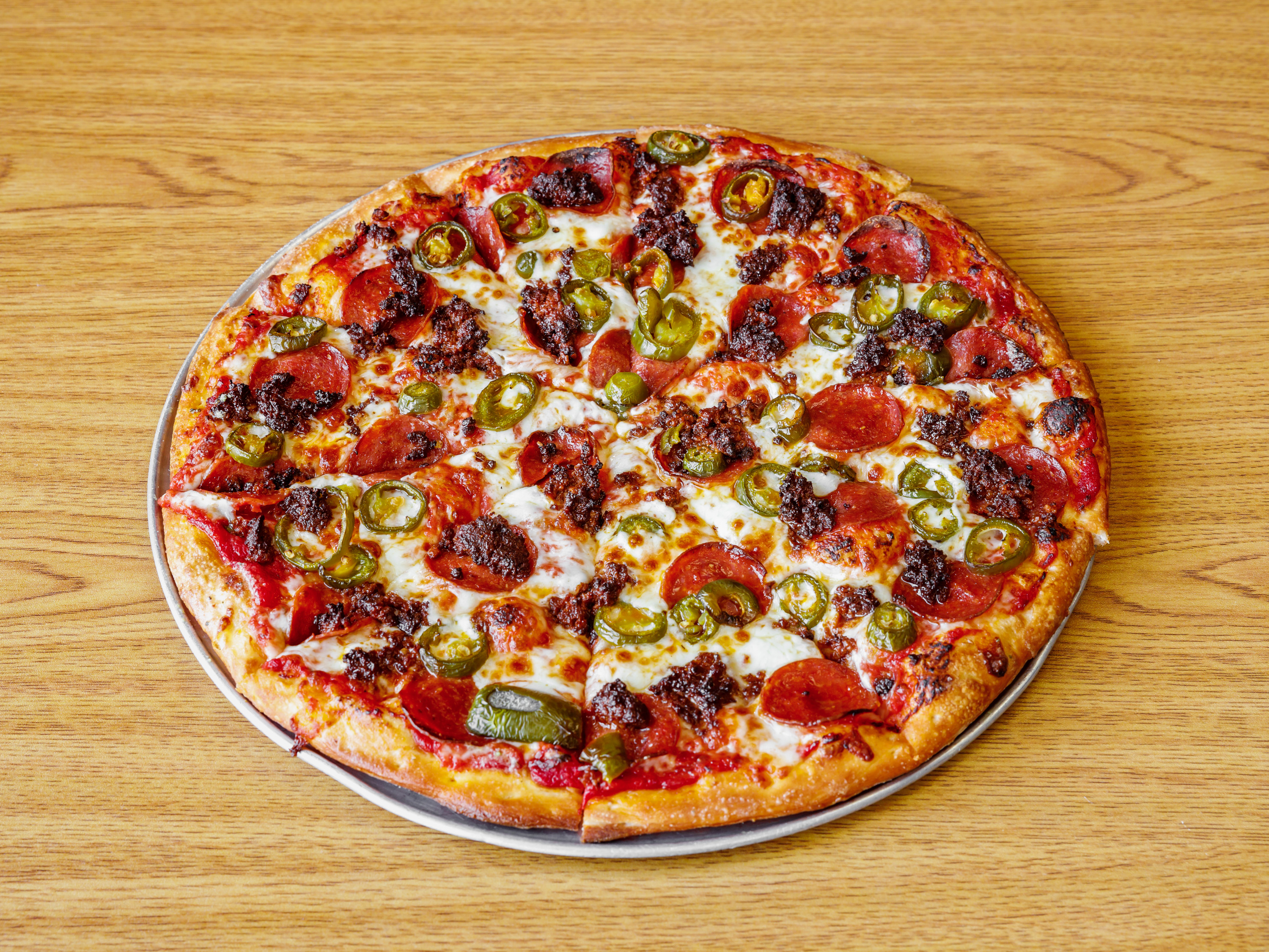 Order Chorizo Pizza food online from Combo's Pizza store, Fullerton on bringmethat.com