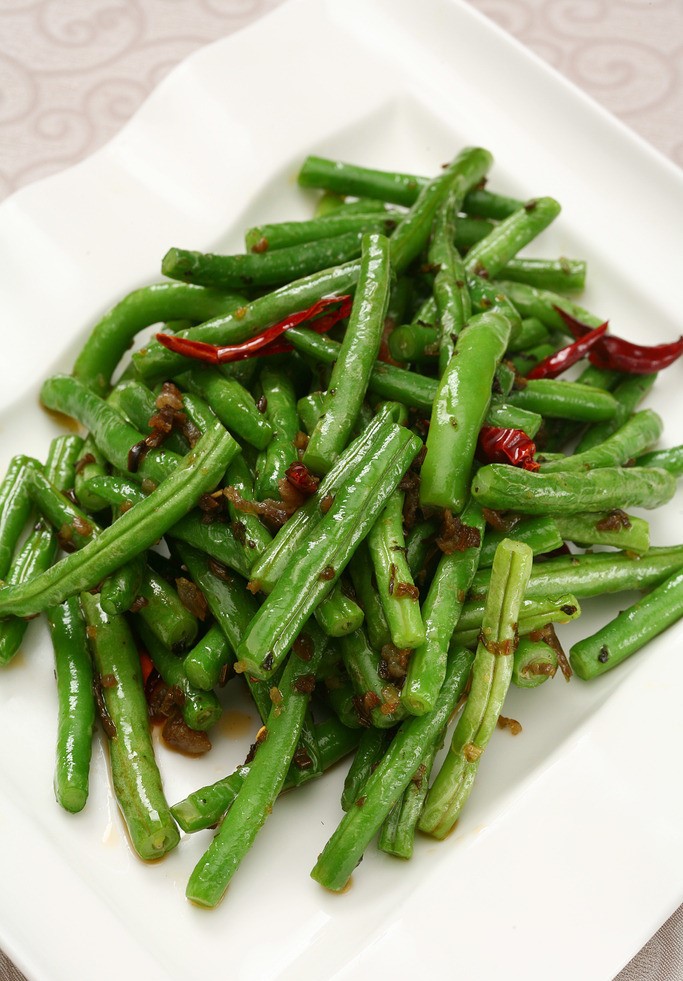 Order 105. Dry Fried String Bean and Minced Pork 干煸四季豆 food online from Sichuan Home store, San Francisco on bringmethat.com