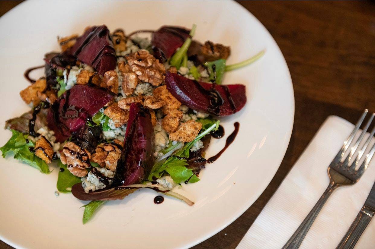 Order Roasted Beets Salad - Salad food online from Table 87 Coal Oven Pizza store, Brooklyn on bringmethat.com