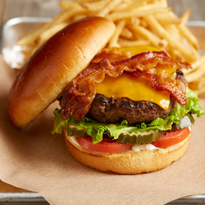 Order Bacon Cheeseburger food online from Six Corners Café store, North Bergen on bringmethat.com