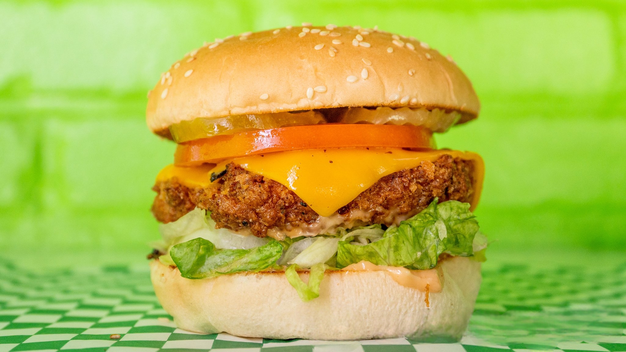 Order Crispy Chick'zen Burger food online from Veg & Go store, Riverside on bringmethat.com