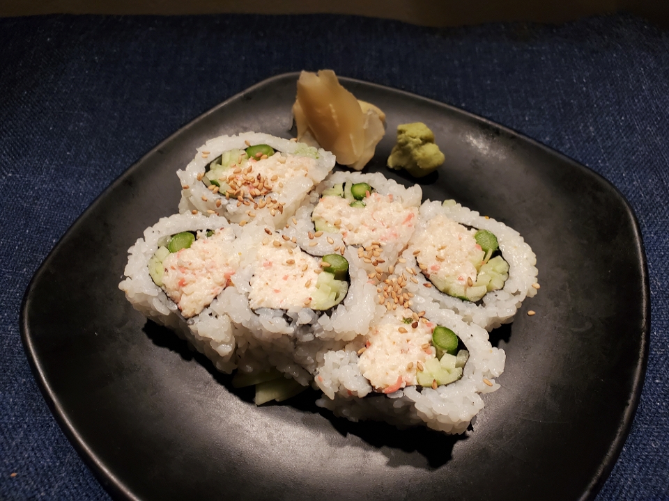 Order Crab Asparagus Cut Roll food online from Taiko store, Irvine on bringmethat.com