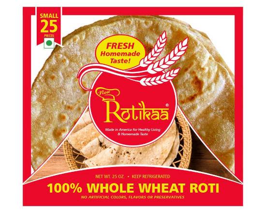 Order Small Whole Wheat Roti FAMILY PACK (RED BAG) (25 pcs) food online from New Rotikaa Foods store, Iselin on bringmethat.com