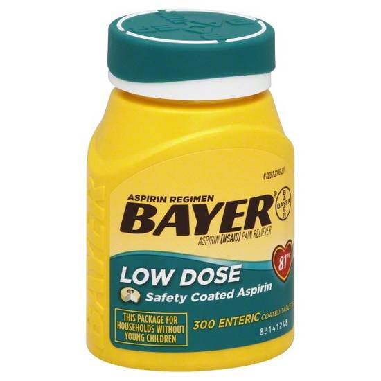 Order Bayer Low Dose Aspirin Enteric Coated Tablets 81mg (300 ct) food online from Rite Aid store, EAST AURORA on bringmethat.com