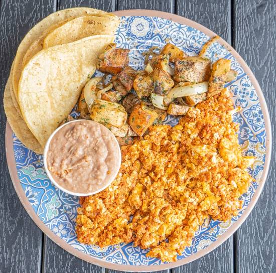 Order Chorizo & Eggs Plate food online from El Pollo Grill store, Chula Vista on bringmethat.com