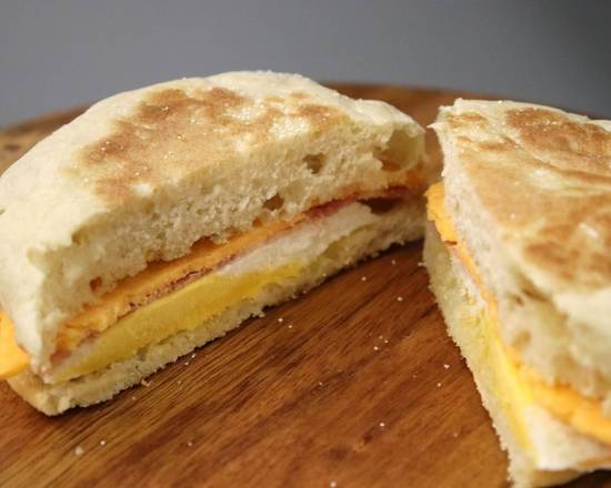 Order English Muffin with Bacon, Egg & Cheese food online from The Human Bean store, Henderson on bringmethat.com