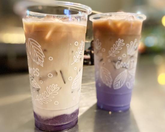Order Taro Oat Milk Latte  food online from Bees & Tea store, Arlington on bringmethat.com