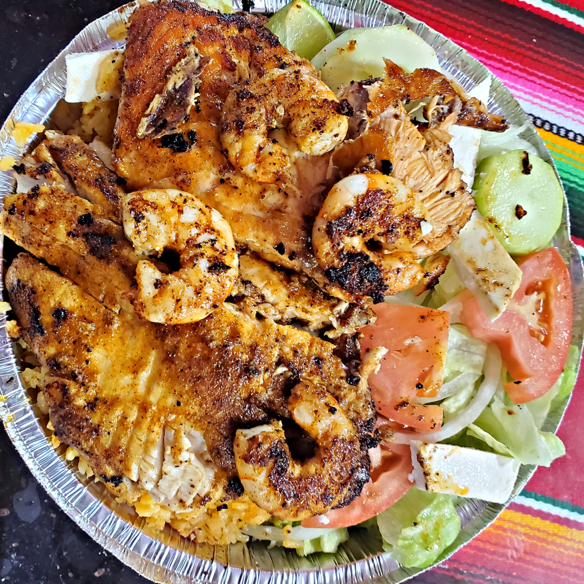 Order La Guera Seafood Combo Platter food online from La Guera Mexican Grill store, Upper Darby on bringmethat.com