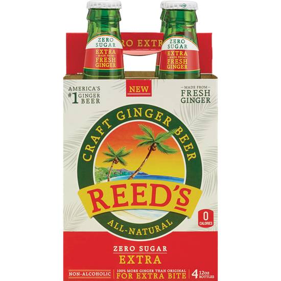 Order Reed's ZERO Sugar Extra bottles 4pk food online from Cvs store, SUNNYVALE on bringmethat.com