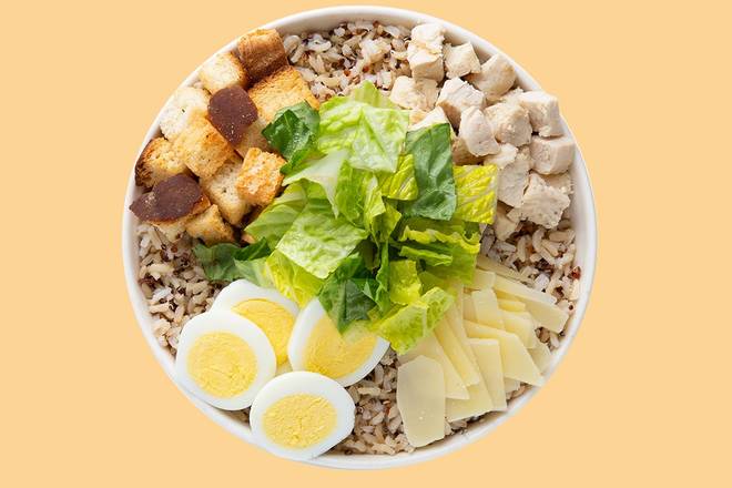Order Grilled Chicken Caesar Warm Grain Bowl food online from Saladworks store, Dover on bringmethat.com