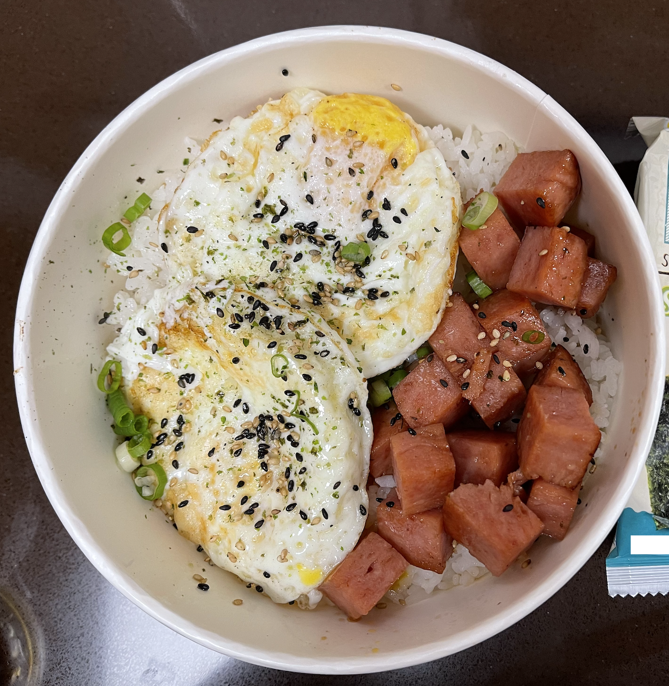 Order Spam & Egg Bowl food online from Poke Island store, Huntington Beach on bringmethat.com