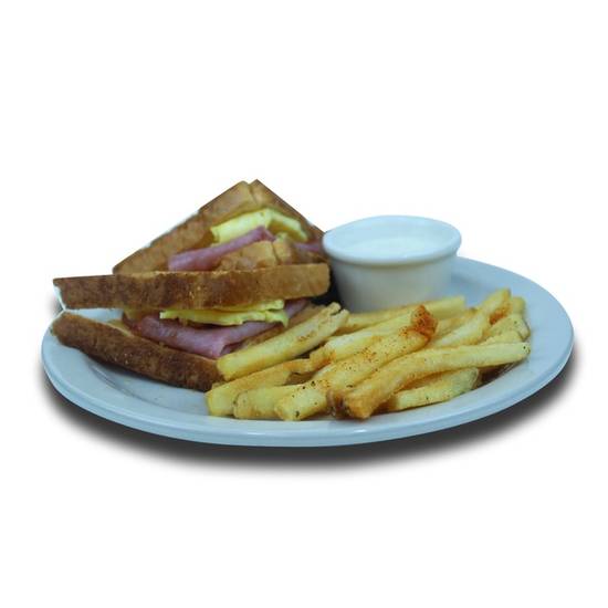 Order Jr Ham and Egg Melt food online from We Pancakes store, Midwest City on bringmethat.com