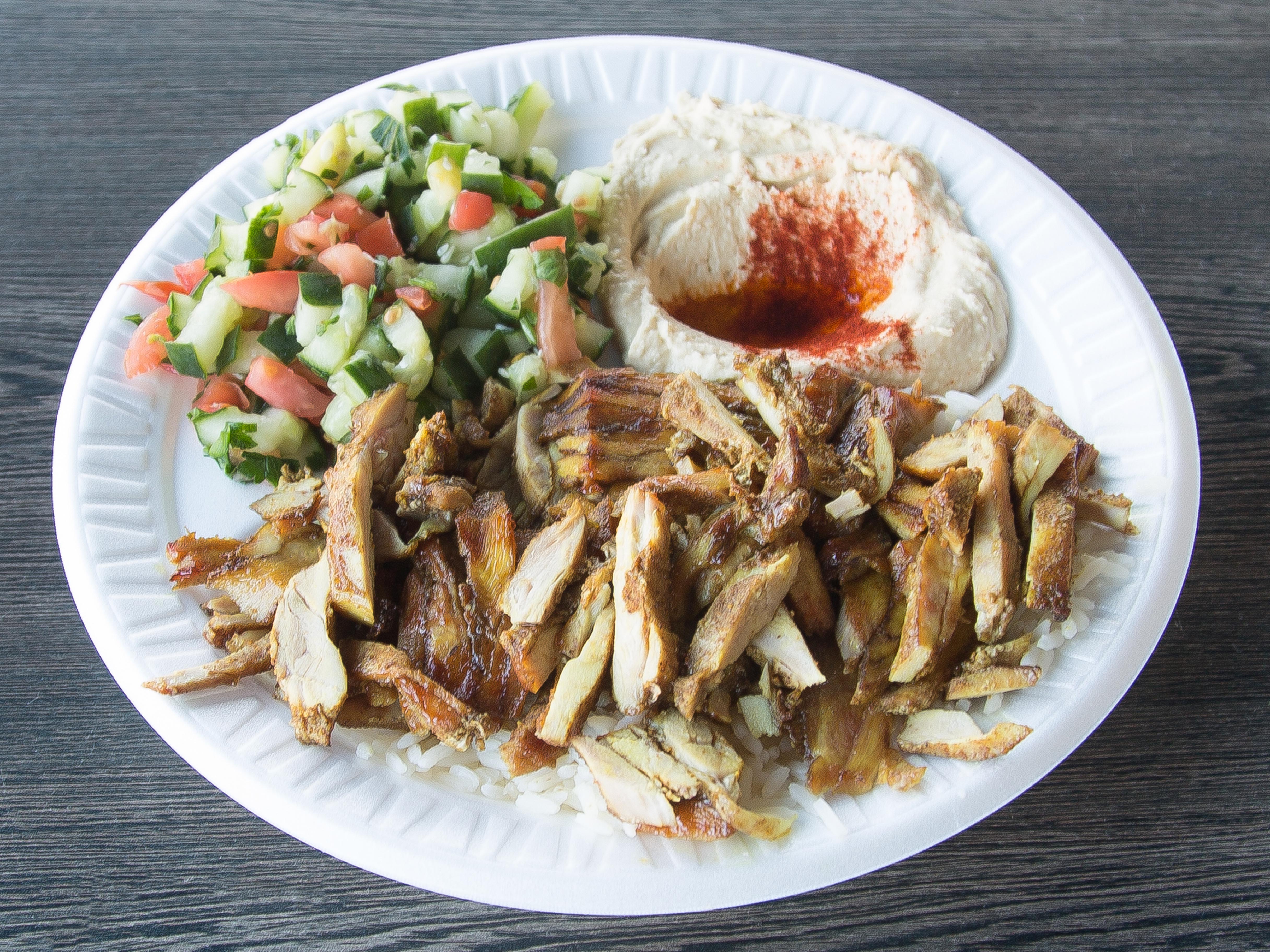 Order Chicken Shawarma Plate food online from The Pita Kitchen store, Sherman Oaks on bringmethat.com