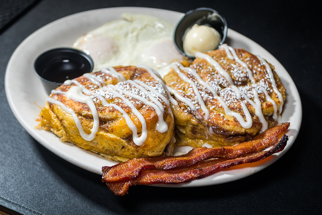 Order Cinnamon Swirl French Toast Combo food online from Cappy's Cafe store, Newport Beach on bringmethat.com