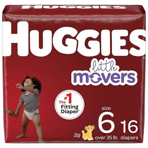 Order Huggies Little Movers Baby Diapers Size 6 - 16.0 ea food online from Walgreens store, Canton on bringmethat.com