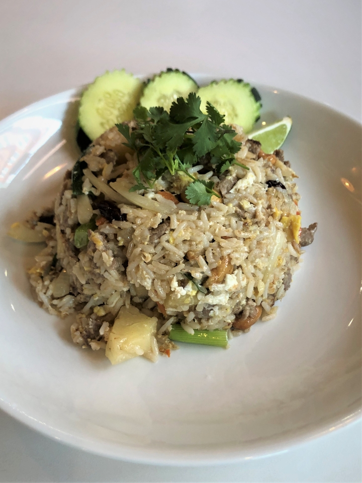 Order #.22 Pineapple Fried Rice food online from Family Thais Asian Bistro store, Dallas on bringmethat.com