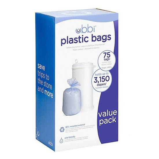 Order Ubbi® Diaper Pail 75-Count Value Pack Plastic Bags food online from Buybuy Baby store, Christiana on bringmethat.com