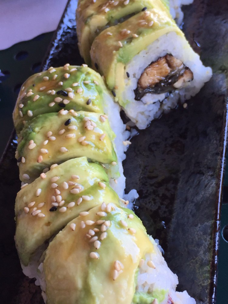 Order C5. Caterpillar Roll food online from Poke Sushi store, Orange on bringmethat.com