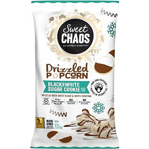 Order Sweet Chaos Drizzled Popcorn, Black & White Sugar Cookie (5.5 OZ) 140483 food online from Bevmo! store, Pasadena on bringmethat.com