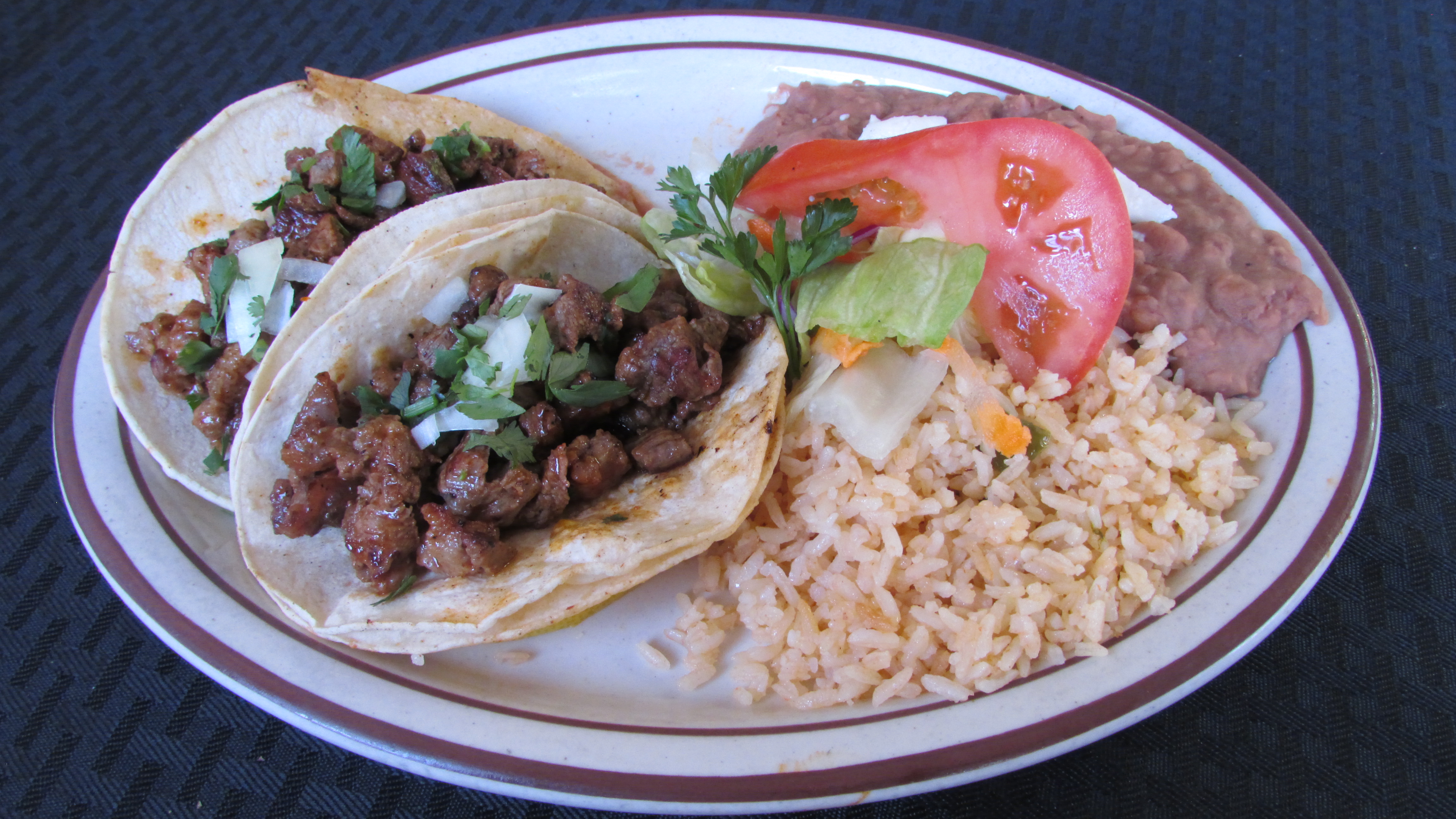 Order Soft tacos - Rice and Beans food online from Tortillas Restaurant store, Cathedral City on bringmethat.com