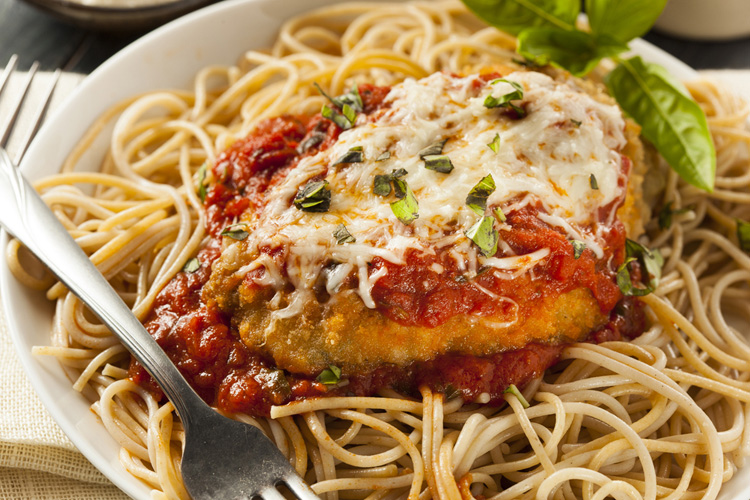 Order Chicken Parmesan Dinner food online from Mega Pizza store, Raleigh on bringmethat.com