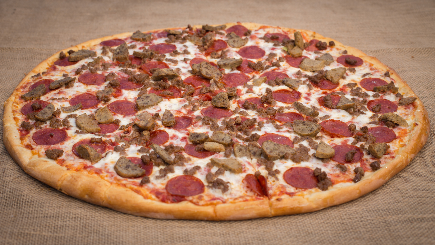 Order Meat Lovers Pizza food online from Golden Desserts store, Albany on bringmethat.com