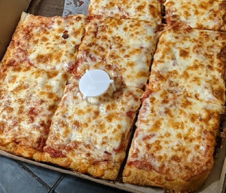 Order Square Sicilian Cheese Pizza - 30 Cut food online from Mick's Pizza store, Cohoes on bringmethat.com