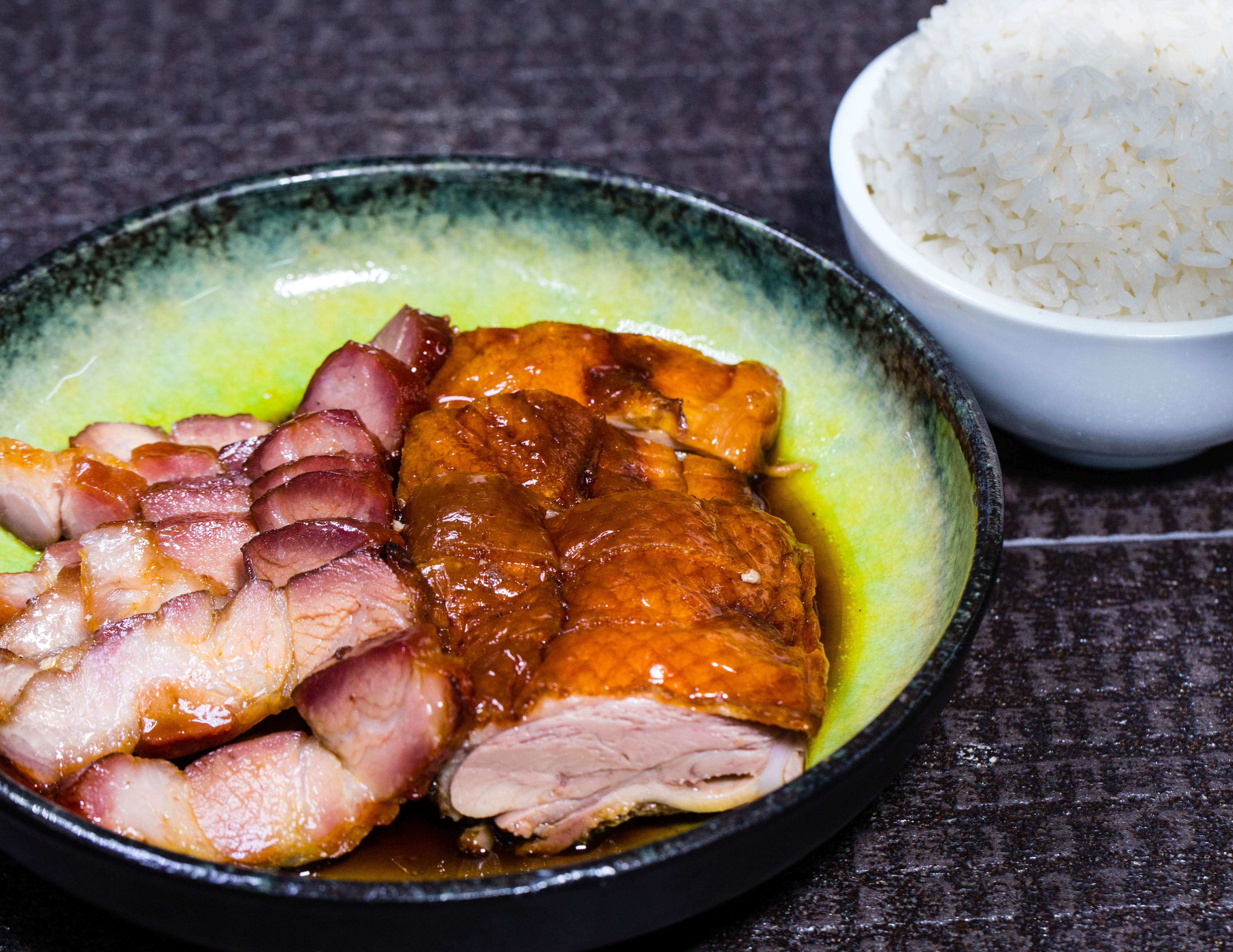 Order Roasted Pork And Duck Over Rice 叉烧鸭饭 food online from August Gatherings store, New York on bringmethat.com