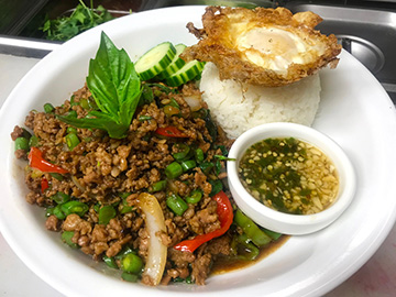 Order Ground Pork Basil with Fried Egg food online from Prik Thai Kitchen store, Astoria on bringmethat.com