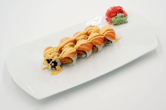 Order 957 Fireworks Salmon Roll food online from 8000 Miles store, Roselle on bringmethat.com