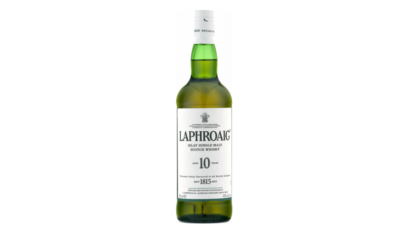 Order Laphroaig Islay Single Malt Scotch Whisky 10 Year 750mL food online from Orcutt Liquor & Deli store, Orcutt on bringmethat.com