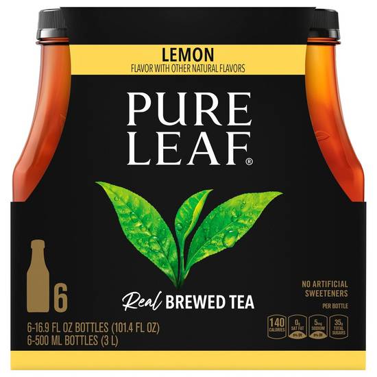 Order Pure Leaf Real Brewed Tea Lemon Flavor Bottles (18.5 oz x 6 ct) food online from Rite Aid store, Nassau County on bringmethat.com