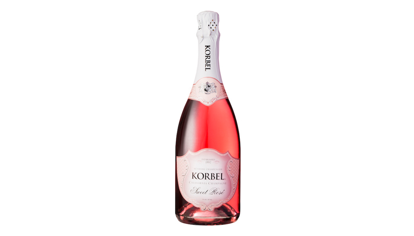 Order Korbel Sweet Rose Champagne Blend Sparkling Wine 750mL food online from Liquor Palace store, Burbank on bringmethat.com