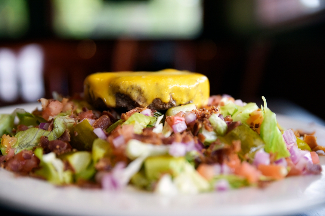 Order Cheeseburger Salad food online from Valley Lodge Tavern store, Wilmette on bringmethat.com