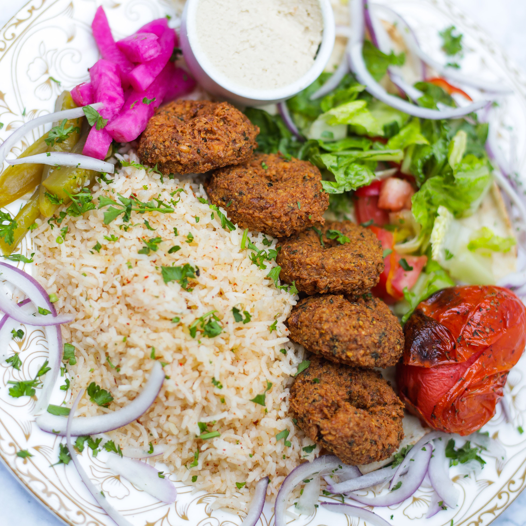 Order Falafel Plate  food online from Olive And Grill store, Studio City on bringmethat.com