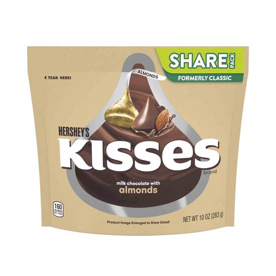 Order Hershey's Kisses Milk Chocolate with Almonds Candy (10 oz) food online from Rite Aid store, Yamhill County on bringmethat.com
