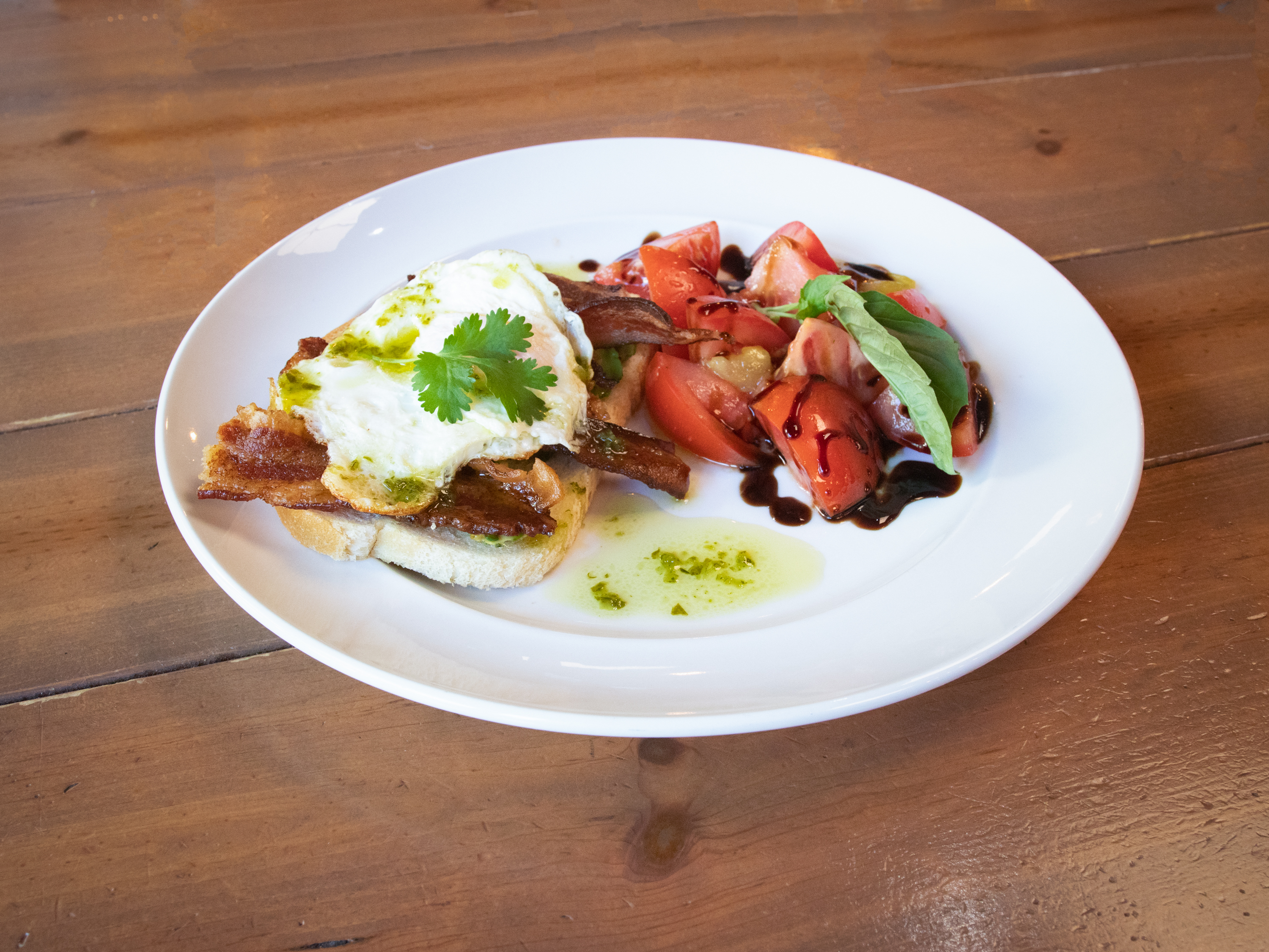 Order bacon + egg avocado toast** food online from Pomodoro store, Campbell on bringmethat.com