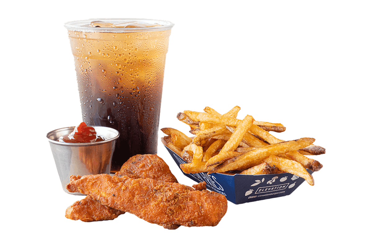 Order Organic, Cage-Free Chicken Strips Kid’s Meal food online from Elevation Burger store, Arlington on bringmethat.com