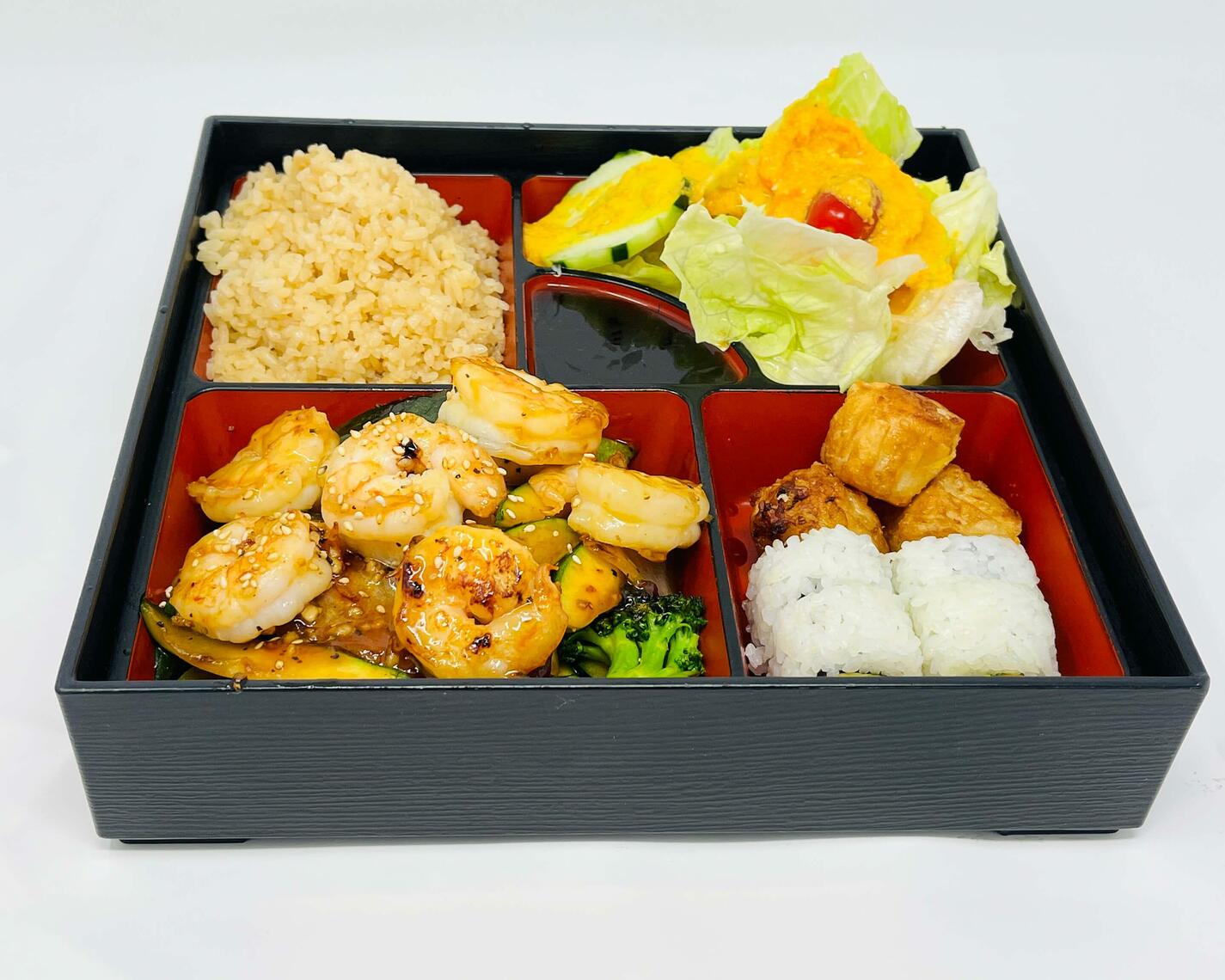 Order Bento Shrimp food online from Mad Fish Sushi & Hibachi Grill store, Summerville on bringmethat.com