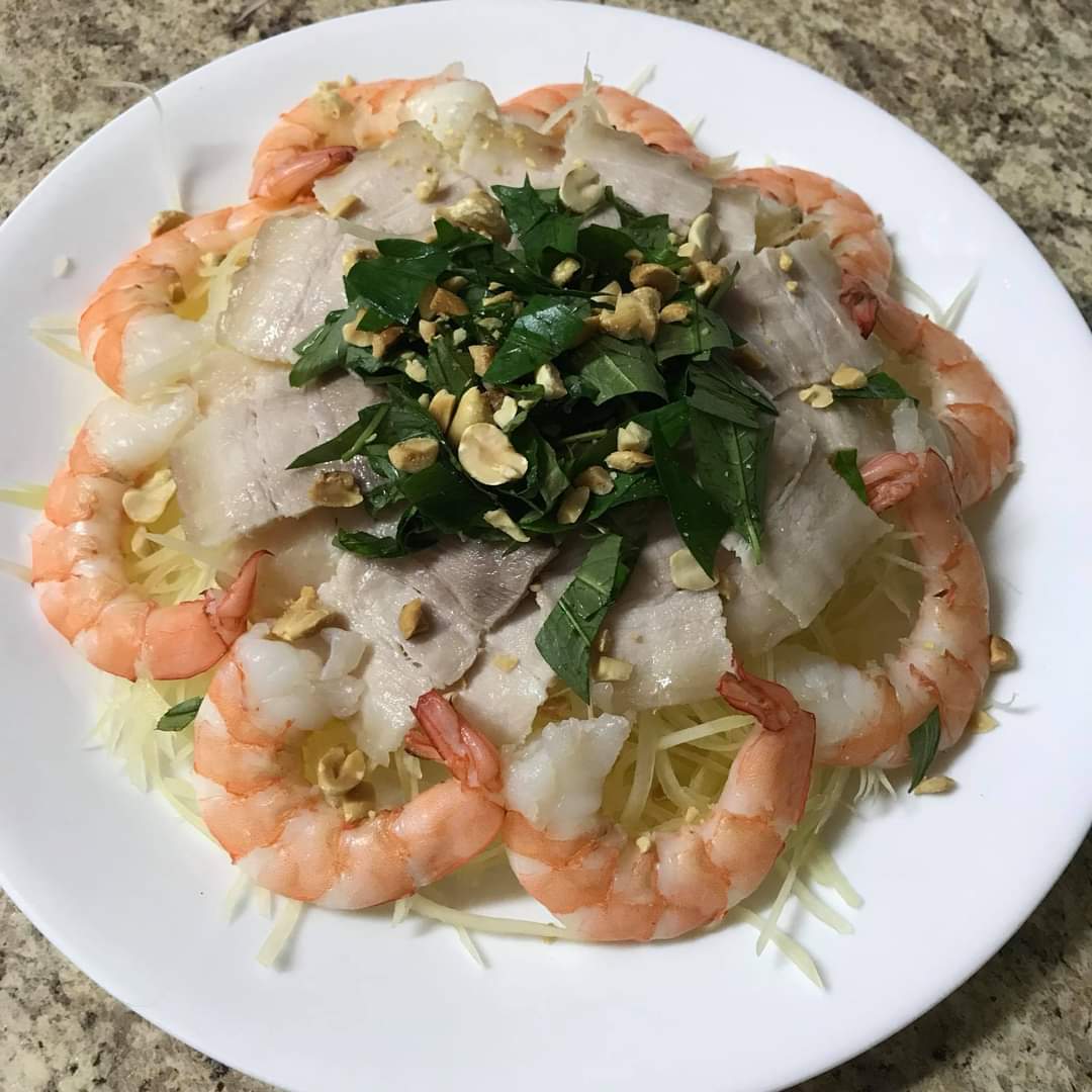 Order Shrimp & Pork Salad- Goi Tom Thit food online from Tuyet Mai store, San Francisco on bringmethat.com