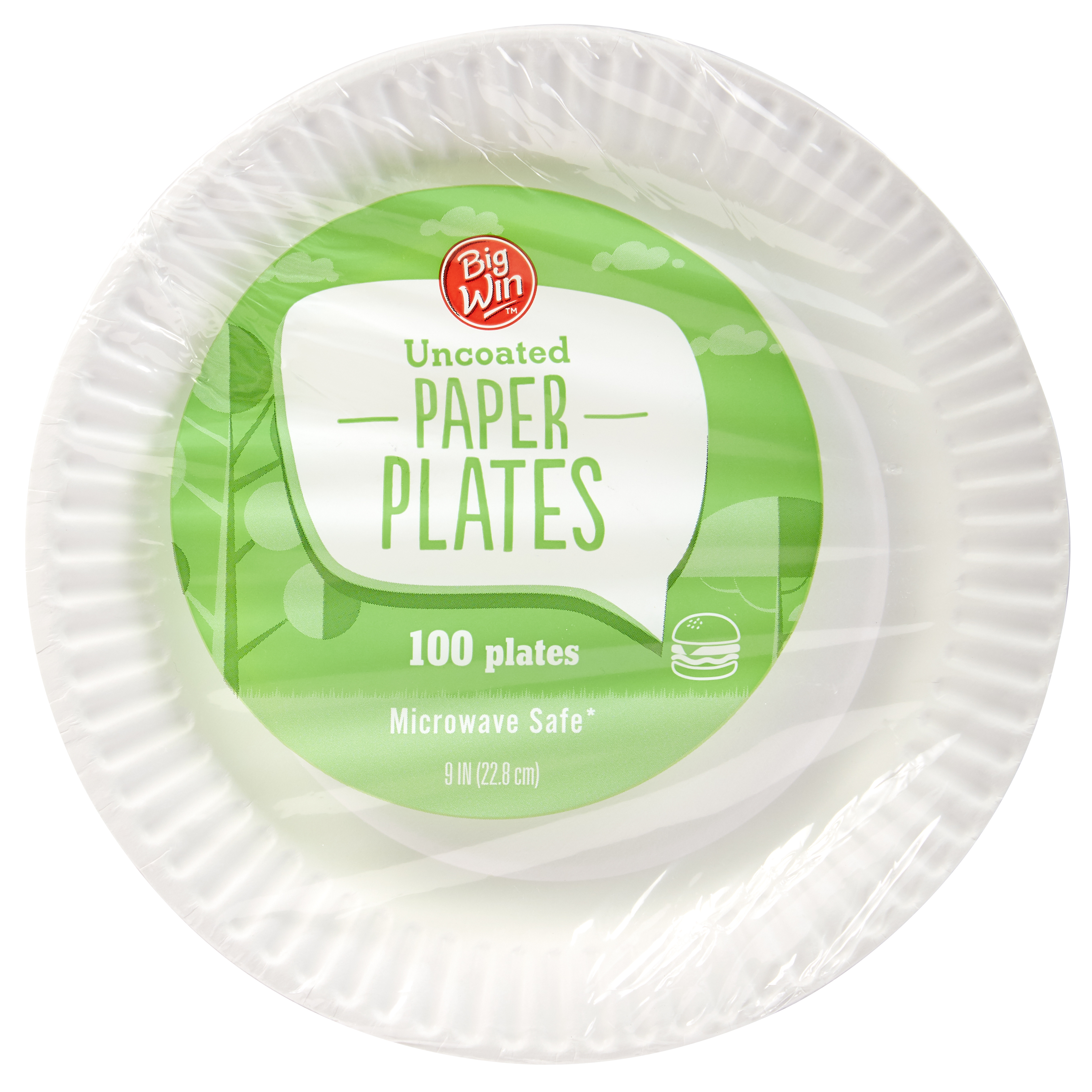 Order Big Win Uncoated Paper Plates, 9 in - 100 ct food online from Rite Aid store, Cathedral City on bringmethat.com