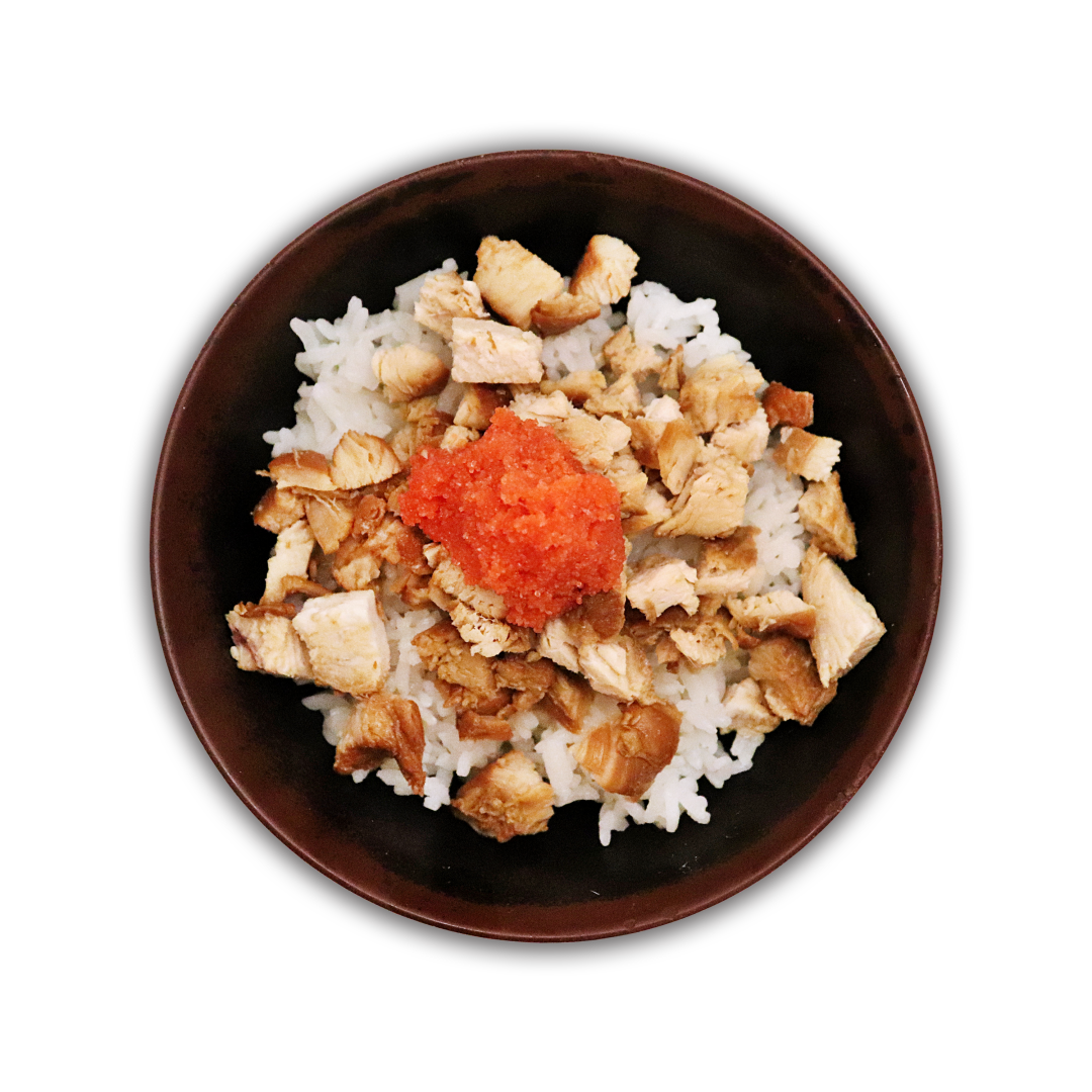 Order Mini Mentai Chicken Chashu Bowl food online from Tsurumaru Udon Honpo store, Los Angeles on bringmethat.com