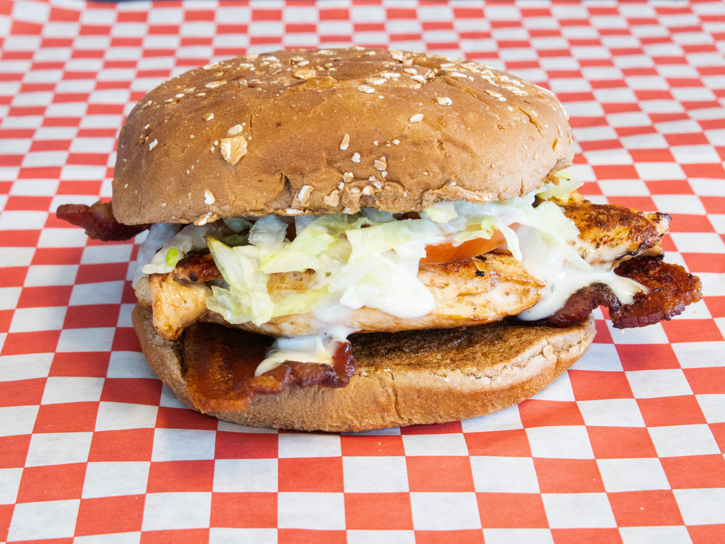 Order Bacon Chicken Ranch Sandwich food online from Mojo Burger store, San Jose on bringmethat.com