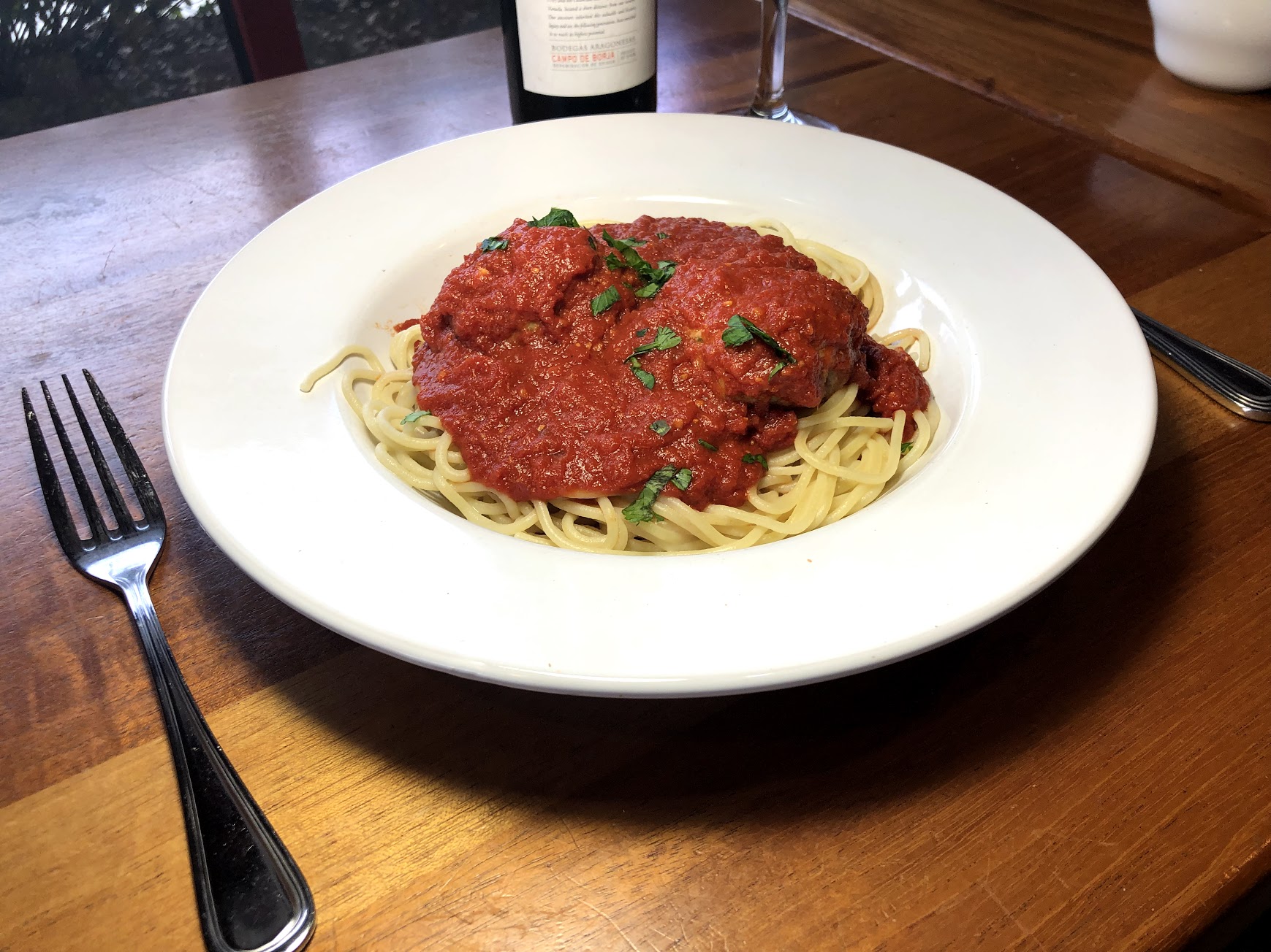 Order Spaghetti with Meatballs food online from Zeppoli's Restaurant store, Blacksburg on bringmethat.com