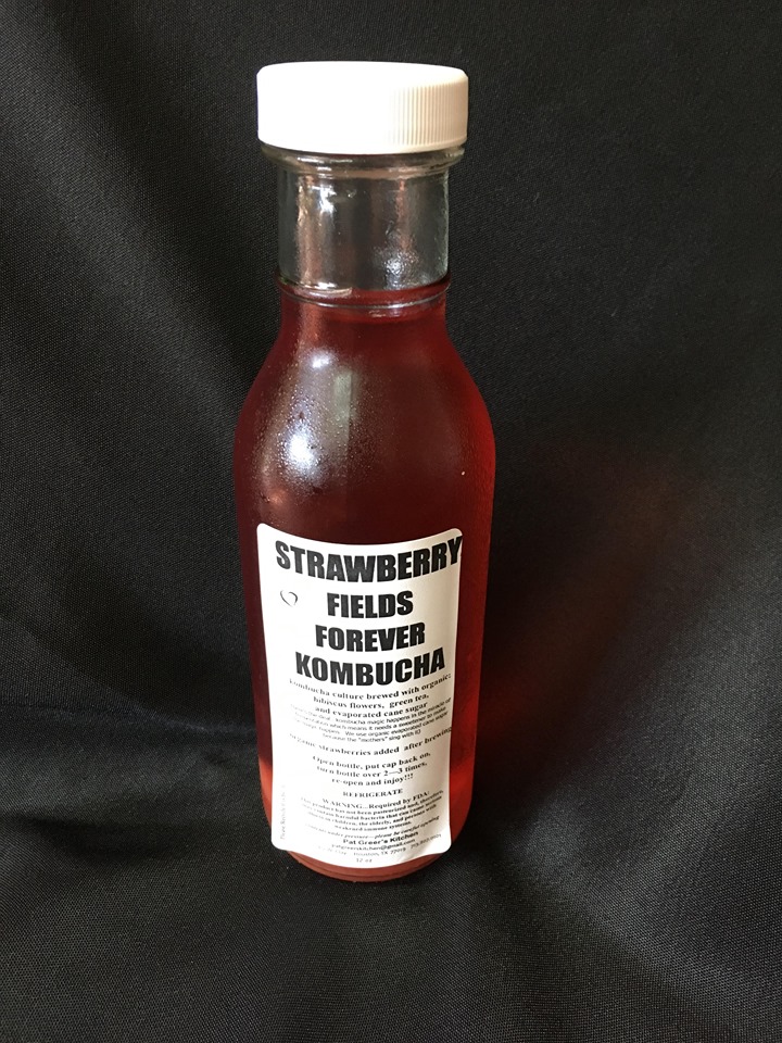 Order Strawberry Fields Forever Kombucha food online from Pat Greer's Kitchen store, Houston on bringmethat.com