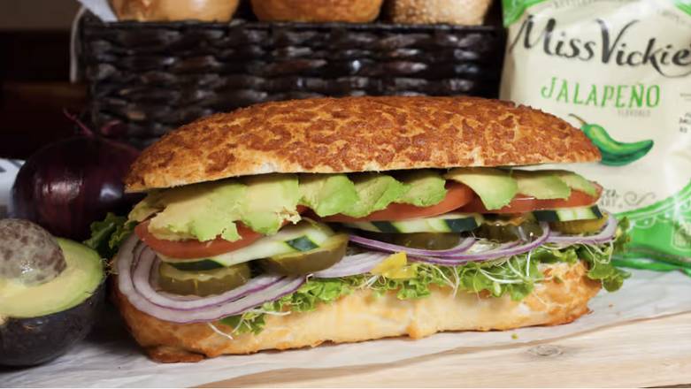 Order Veggie Avocado Sandwich food online from Bagel Street Cafe store, Alamo on bringmethat.com