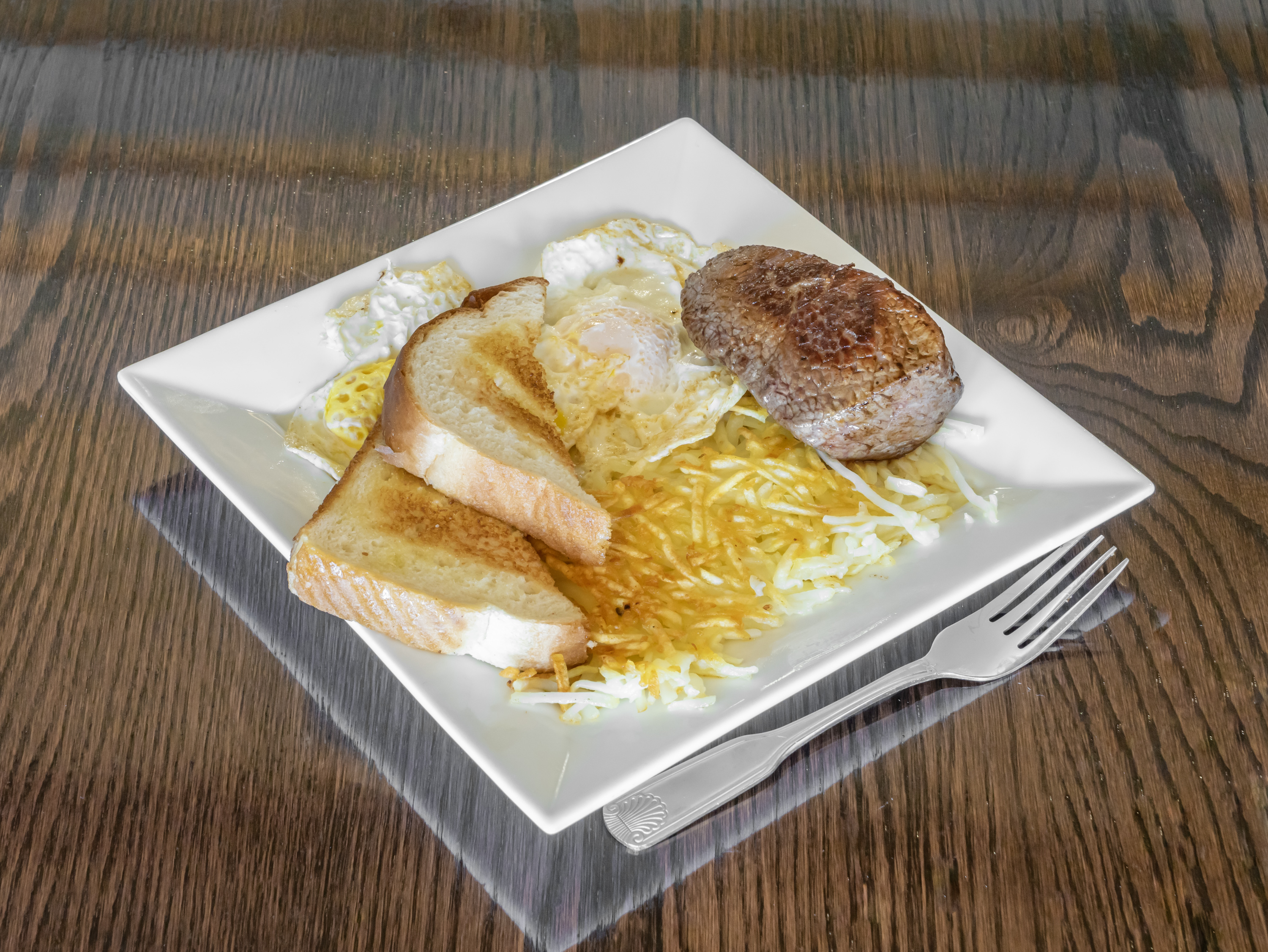 Order Ham Steak and Egg Special food online from Ruby's Family Restaurant store, Shakopee on bringmethat.com