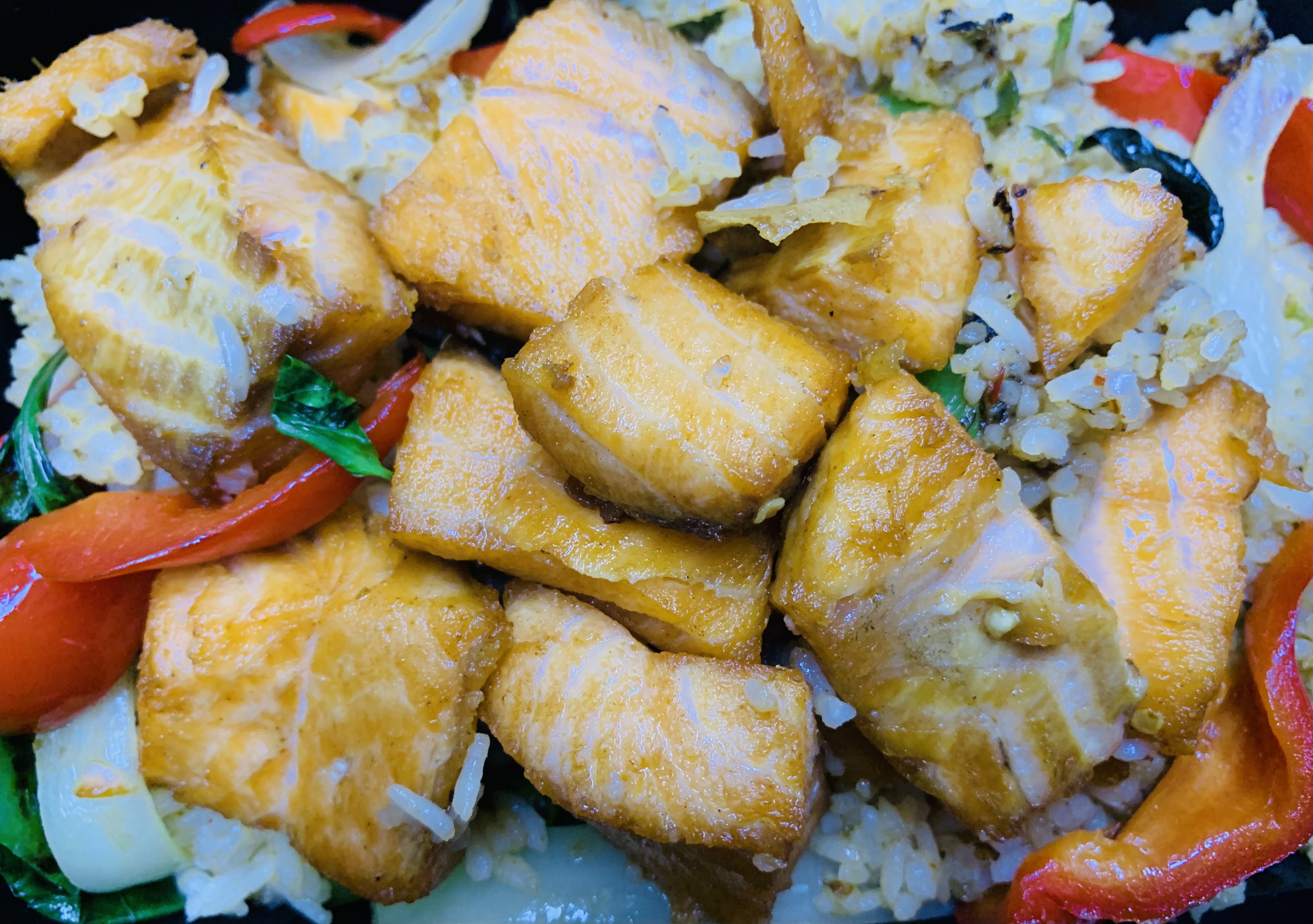 Order Spicy Salmon Fried Rice food online from Smile Thai store, Harbor City on bringmethat.com