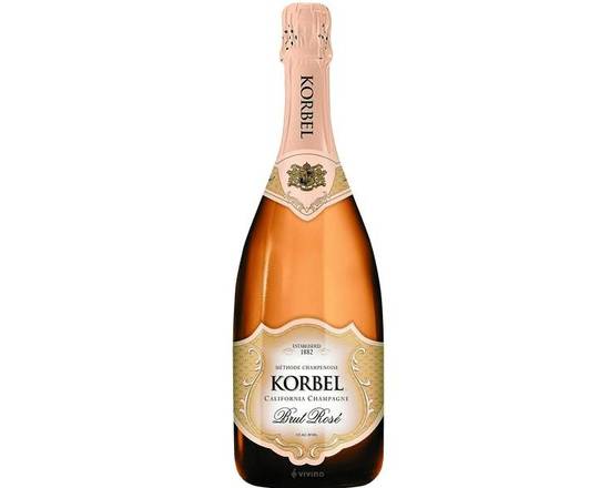 Order Korbel Champagne Cellars, Brut Rosé California Champagne (NV) 750ML food online from House Of Wine store, New Rochelle on bringmethat.com