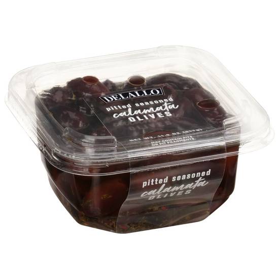 Order Delallo · Pitted Seasoned Olives Calamata (11.2 oz) food online from Safeway store, Grass Valley on bringmethat.com